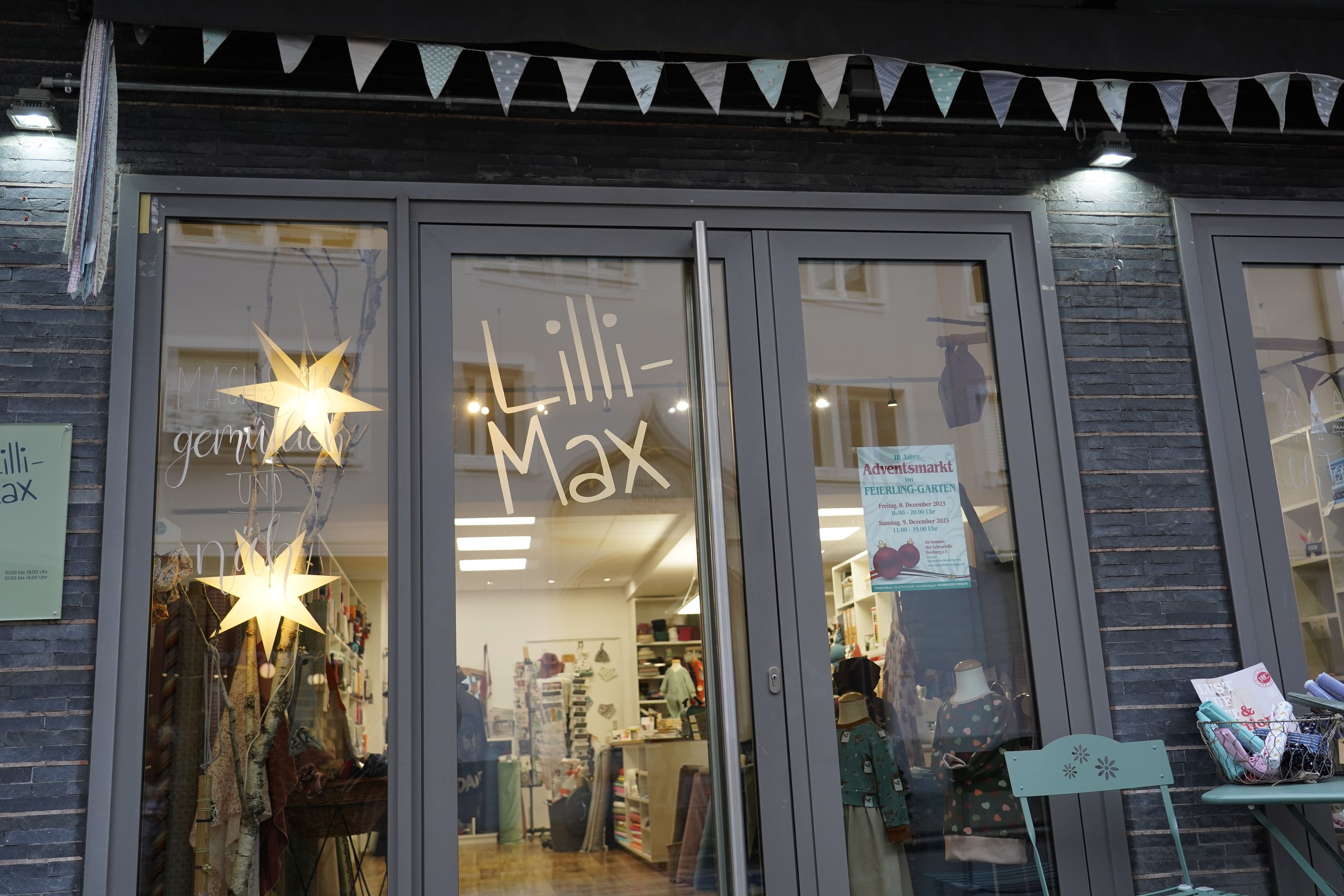 Eingang des Stoffladens Lilli-Max in Freiburg. 