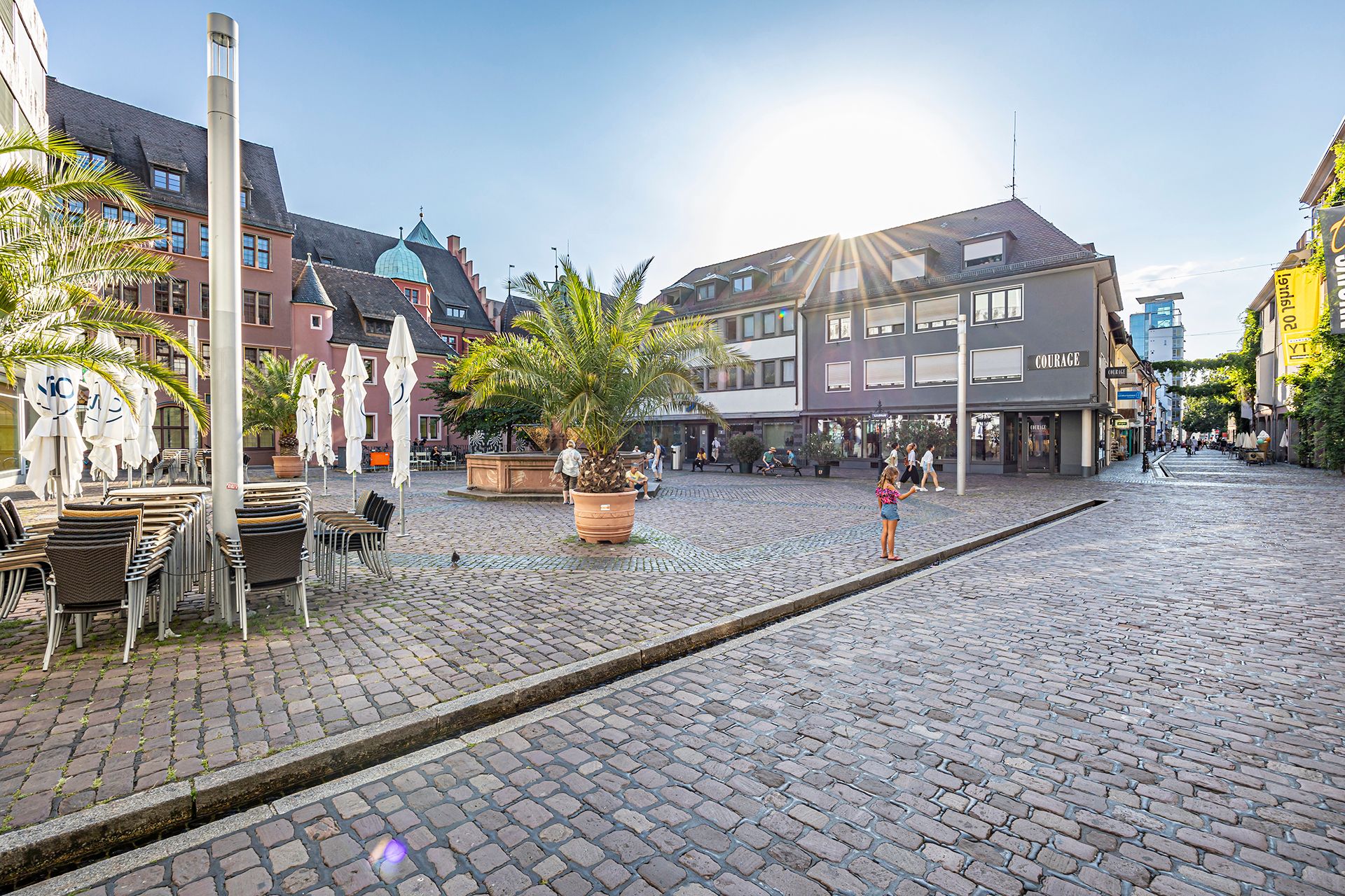 Der Kartoffelmarkt in der Innenstadt von Freiburg
