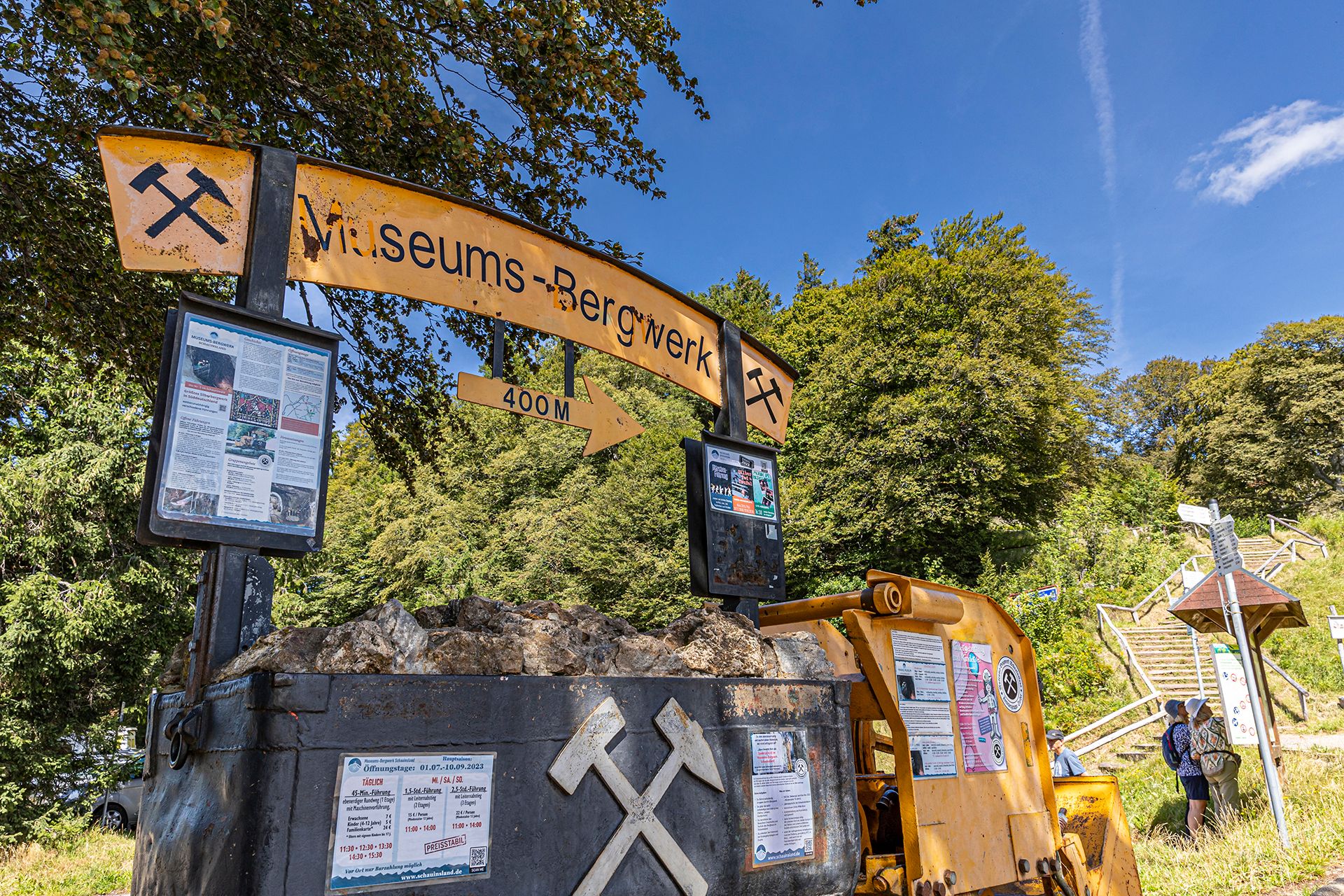 Wegweiser zum Museums-Bergwerk 